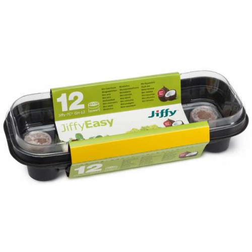Mini rastlinjak Jiffy Easy, z 12 šotnimi tabletami Jiffy kokos