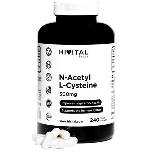 NAC 300 mg (N-Acetil-Cistein), HiVital, 240 veganskih kapsul 