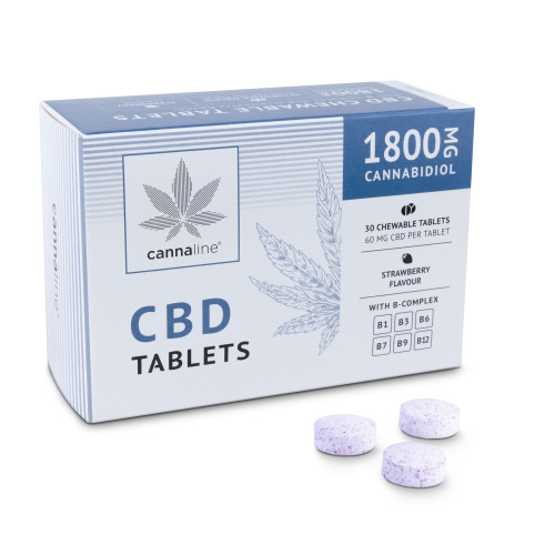 CBD žvečljive tablete Cannaline z B-kompleksom, 1800 mg CBD