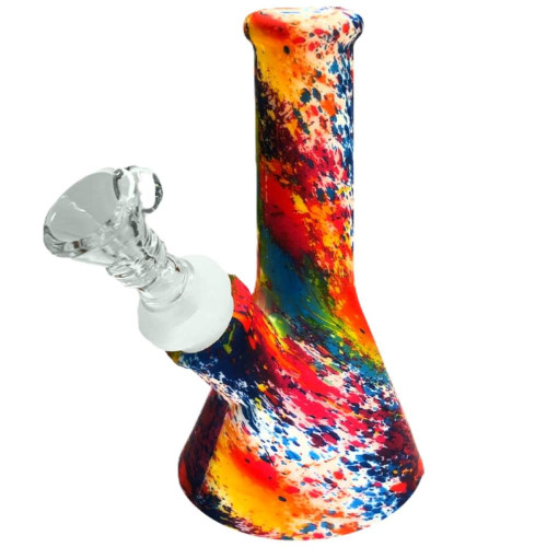 Silikonski bong Painting Splash Multicolor, 13 cm