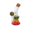 Mini stekleni bong bubbler Rasta, 16 cm