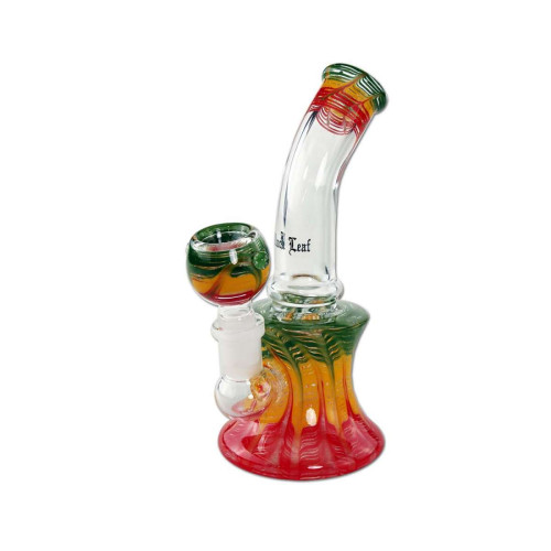 Mini stekleni bong bubbler Rasta, 16 cm