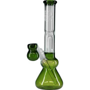 Stekleni ice bong s perkolatorjem, zelen, 31 cm