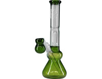 Stekleni ice bong s perkolatorjem, zelen, 31 cm