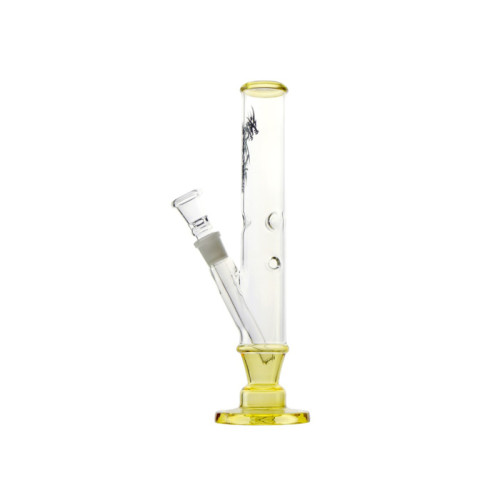 Stekleni bong z rumenim podstavkom in ustnikom, 30 cm