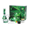 Stekleni mini bong - 6-delni set Hemp Leaf 420