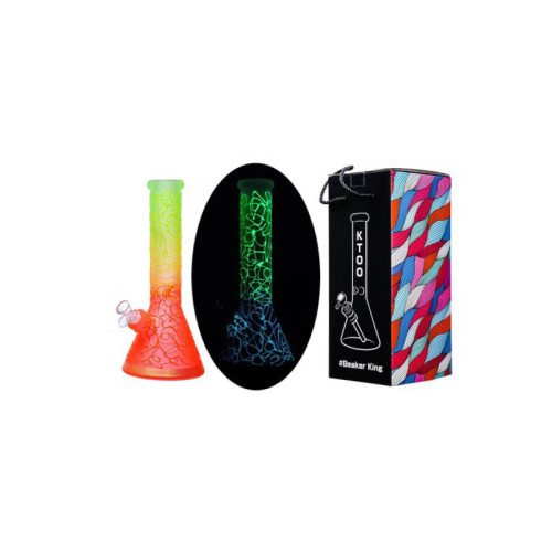 Stekleni bong Rainbow, orange neon glow, 32 cm