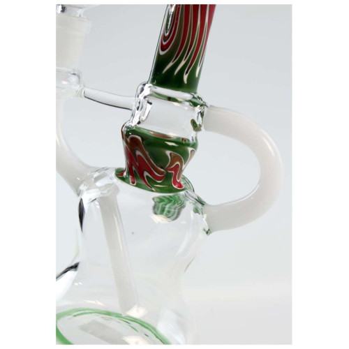Steklen Recycler Bong Art, zelen, 21 cm
