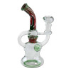 Steklen Recycler Bong Art, zelen, 21 cm