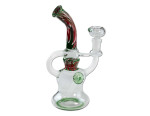 Steklen Recycler Bong Art, zelen, 21 cm