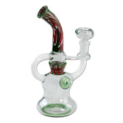 Steklen Recycler Bong Art, zelen, 21 cm