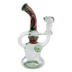Steklen Recycler Bong Art, zelen, 21 cm