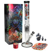 Stekleni ice bong Ronin + Geisha, 50 cm - 3-delni set, Black Leaf