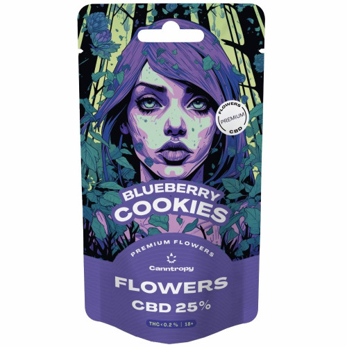 CBD vršički Blueberry Cookies, 25 % CBD, 5 g