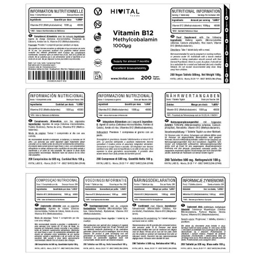 Vitamin B12 (metilkobalamin), 200 tablet, HiVital