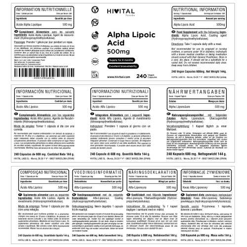 ALA – alfa lipoična kislina, HiVital, 240 kapsul