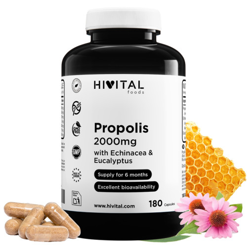Propolis 500 mg + ameriški slamnik in evkaliptus, HiVital, 180 kapsul