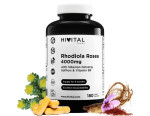 Rožni koren (Rhodiola rosea) 500 mg + sibirski ginseng in žafran HiVital, 180 veganskih kapsul 