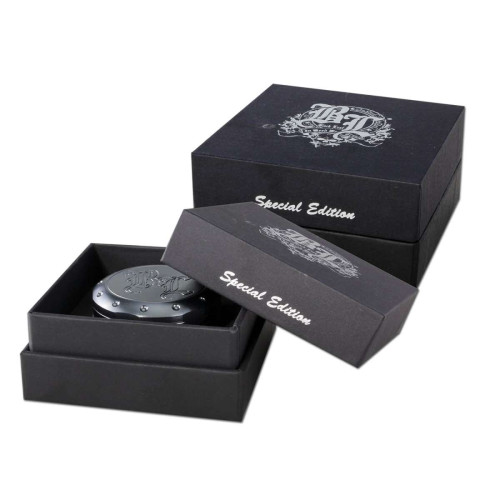 Alu grinder Black Leaf, graviran, 2-delni, 53 mm