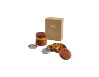 Grinder iz lesa in aluminija, CBD motiv, 4-delni