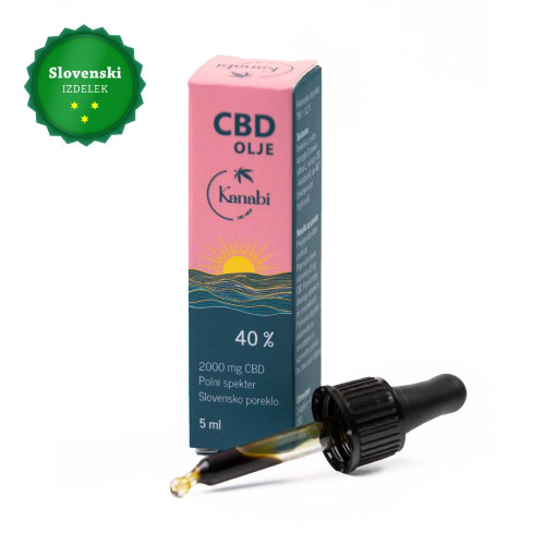 40 % CBD olje Kanabi, polni spekter, 5 ml