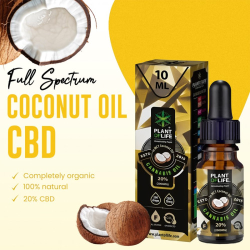 CBD olje 20 %, 10ml, polni spekter, v kokosovem MCT olju