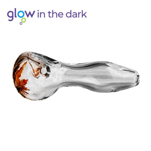 Steklena pipa Glow in the dark, 10 cm, prozorna