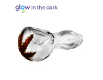 Steklena pipa Glow in the dark, 10 cm, prozorna