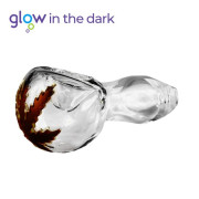Steklena pipa Glow in the dark, 10 cm, prozorna
