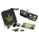 Set ročna pipa Hemp Leaf v etuiju + mlinček, vžigalnik, mrežice in pladenj