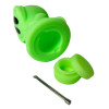 Silikonska pipa Green Death s kovinsko žlico in posodico za dab, 11 cm
